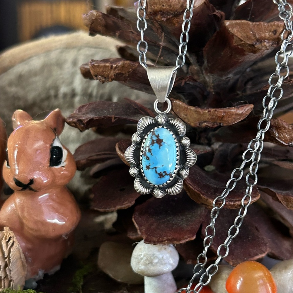 925 Sterling Golden hills turquoise necklace